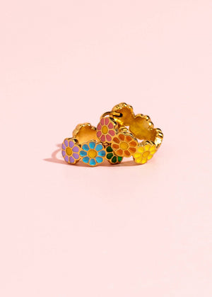 Pierced Rainbow Daisy Huggies