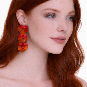 Michael Nash Jewelry Meadow Orange Drop Floral Earrings