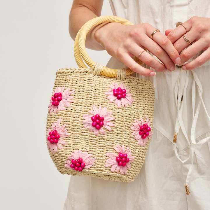 Urban Expressions Emaline Satchel in Ivory/Pink