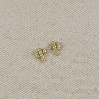 GoldFi 18k Gold Filled Cactus Stud Earrings With Micro Cubic Zirconia Stones