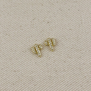 GoldFi 18k Gold Filled Cactus Stud Earrings With Micro Cubic Zirconia Stones