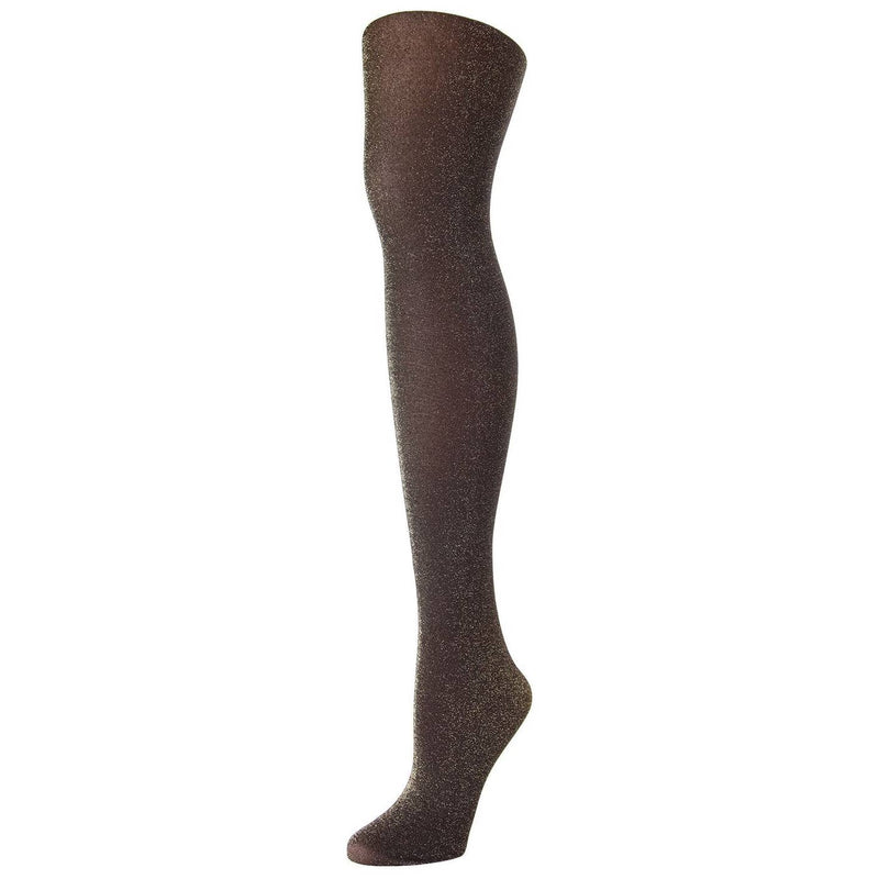 MeMoi Glitter Opaque Tights in Black/Gold