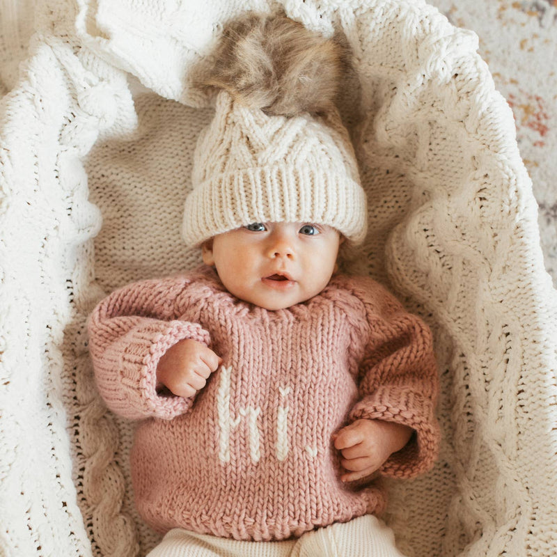 Huggalugs Crewneck Sweater in Rosy hi