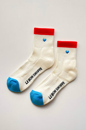 Le Bon Shoppe Embroidered Color Block Girlfriend Socks