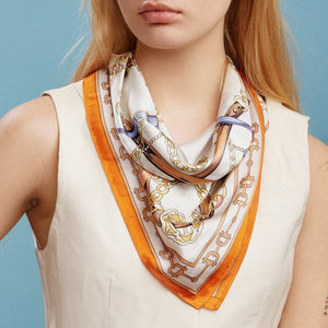 Frem NYC Classic Equestrian Chain Satin Scarf - Multiple Colors!