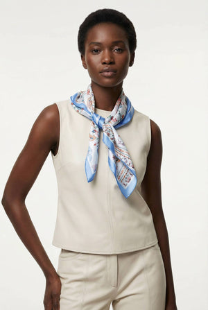 Jessie Zhao New York Baroque Blossom Double Sided Silk Scarf