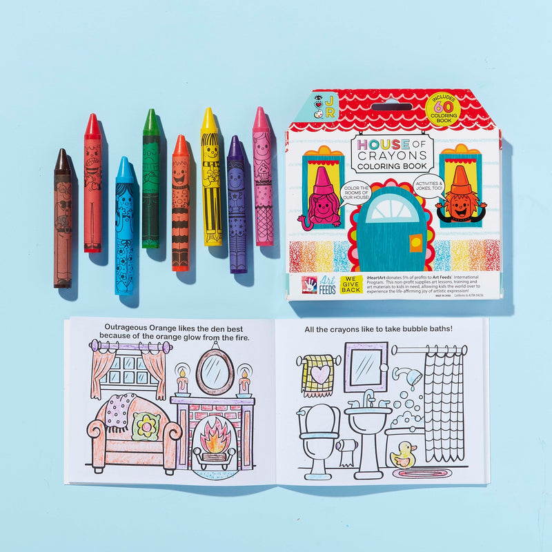 Bright Stripes Iheartart Jr House of Crayons with Coloring Book