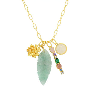 Tai Jewelry - Jade Leaf Charm Necklace