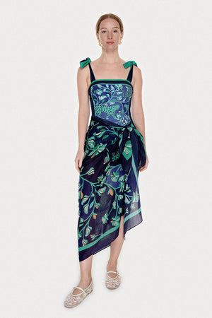 Jessie Zhao New York Beach Sarong Wrap in Leopards In The Verdant Wild