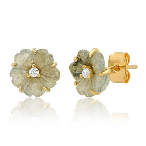 Tai Jewelry - Stone Cut Flower Post Earring