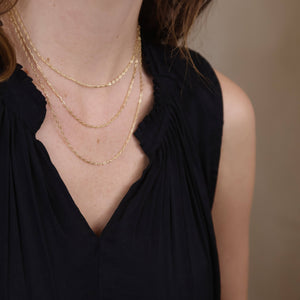 GoldFi - 18k Gold Filled Mini Diamond Cut Paperclip Chain