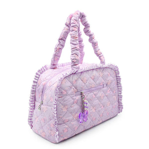 OMG Accessories Quilted Floral Printed Medium Duffle Bag