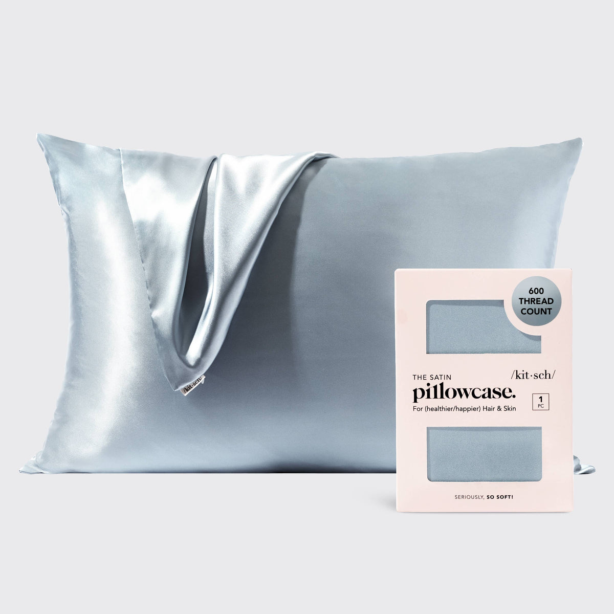 KITSCH Satin Pillowcase Standard in Haze Blue