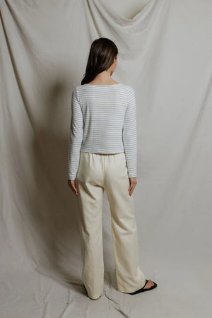 perfectwhitetee Ainsley Tee in Pacific Stripe