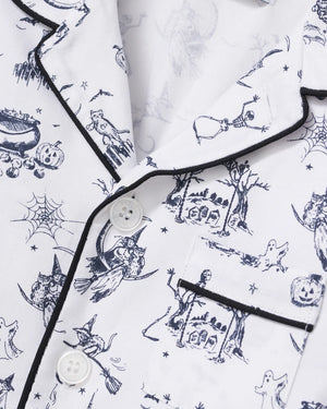 Petite Plume Kid's Twill Pajama Set in Hallow's Eve Toile
