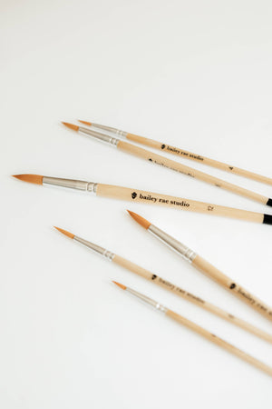 Bailey Rae Studio 6 Piece Round Tip Watercolor Brush Set