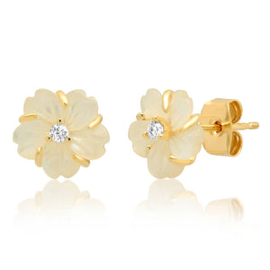 Tai Jewelry - Stone Cut Flower Post Earring