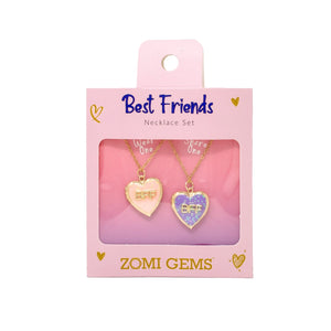 Zomi Gems Girls Best Friends Bff Heart Locket Necklace Set