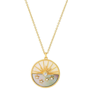 Tai Jewelry - Sunrise Mother of Pearl Necklace with Star Accent