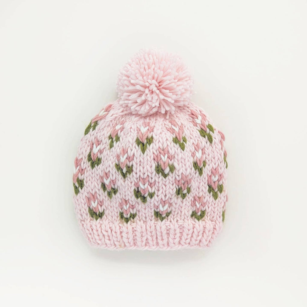 Huggalugs Beanie Hat in Blush Bitty Blooms