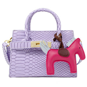 Zomi Gems Crocodile Pony Handbag in Lavender
