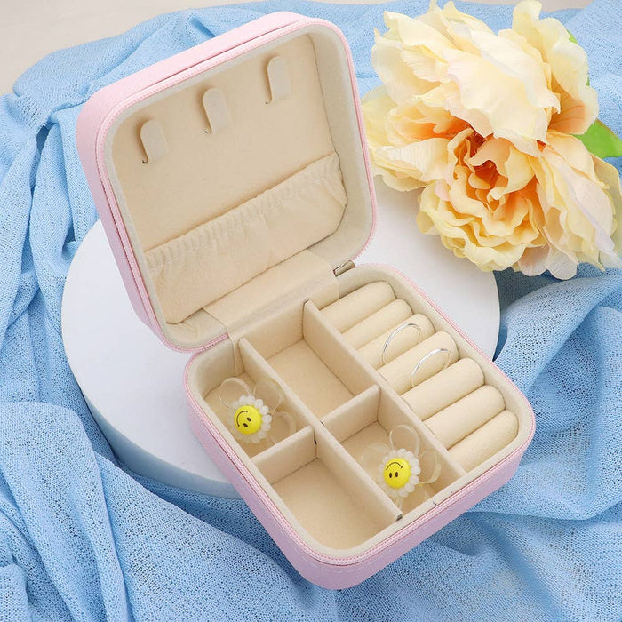 Sensibling Corp. Faux Leather Portable Square Jewelry Box