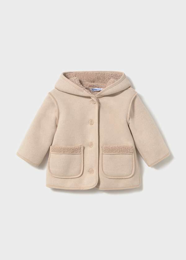 Mayoral Jacquard Coat in Light Khaki