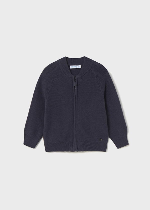 Mayoral Knit Zip Cardigan in Navy