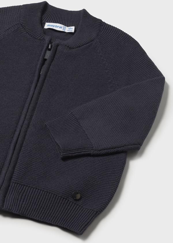 Mayoral Knit Zip Cardigan in Navy