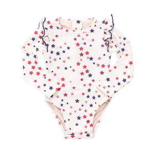 Pink Chicken Baby Rachel Swimsuit in Patriotic Stars