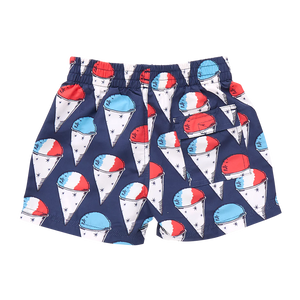 Pink Chicken Baby Boy Swim Trunk in Snow-Cones