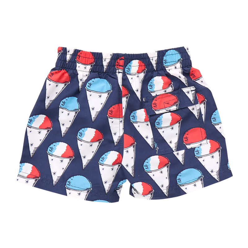Pink Chicken Baby Boy Swim Trunk in Snow-Cones