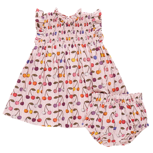 Pink Chicken Baby Stevie Dress Set in Cloud Pink Cherry