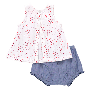 Pink Chicken Jaipur Set in Red Ditsy Stars