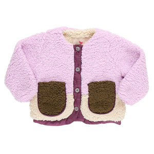 Pink Chicken Ruth Sherpa Jacket in Lavender Color Block