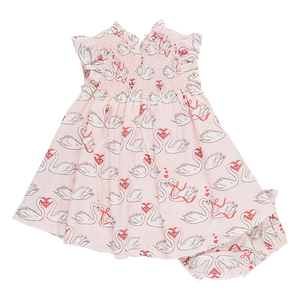 Pink Chicken Baby Stevie Dress Set in Swan Love