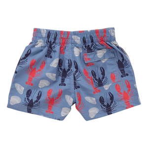 Pink Chicken Boy's Swim Trunk in Lobster & Clams