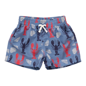 Pink Chicken Boy's Swim Trunk in Lobster & Clams