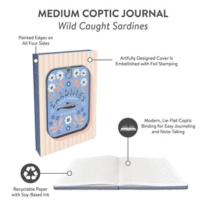 Studio Oh! Wild Caught Sardines Medium Coptic-Bound Journal