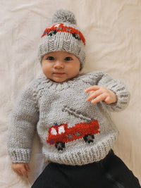 Huggalugs Crewneck Sweater in Firetruck