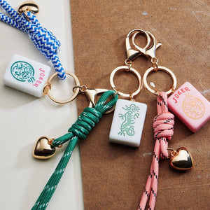 Frem Mahjong Rope and Heart Keychain/Bag Charm - Multiple Colors!
