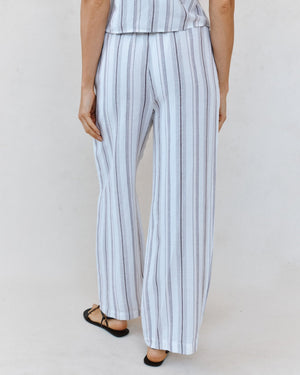 Bella Dahl Beach Pant With Tassel Drawstring in Rosewood Stripe