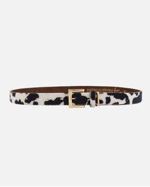Amsterdam Heritage Aliza Leather Belt in Cow Print