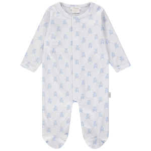 Pimalu Snap Footie in Light Blue Teddy Bears