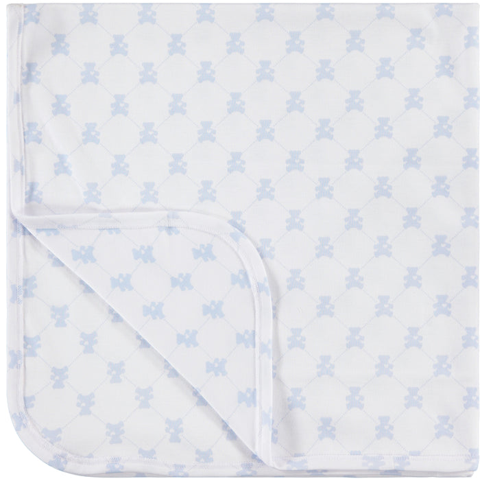 Pimalu Receiving Blanket in Light Blue Teddy Bears
