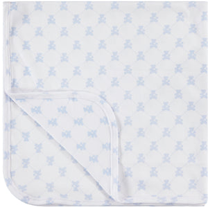 Pimalu Receiving Blanket in Light Blue Teddy Bears