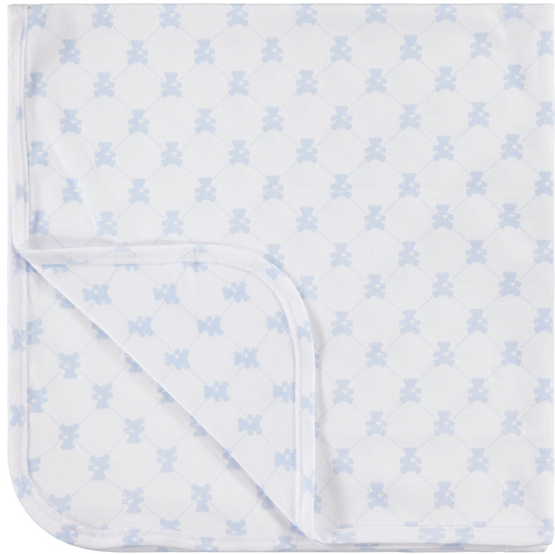 Pimalu Receiving Blanket in Light Blue Teddy Bears