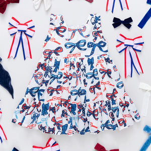 Pink Chicken Kelsey Dress in Red, White and Bows