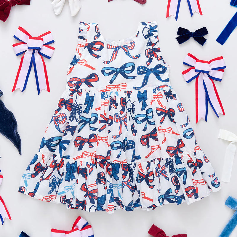 Pink Chicken Kelsey Dress in Red, White and Bows