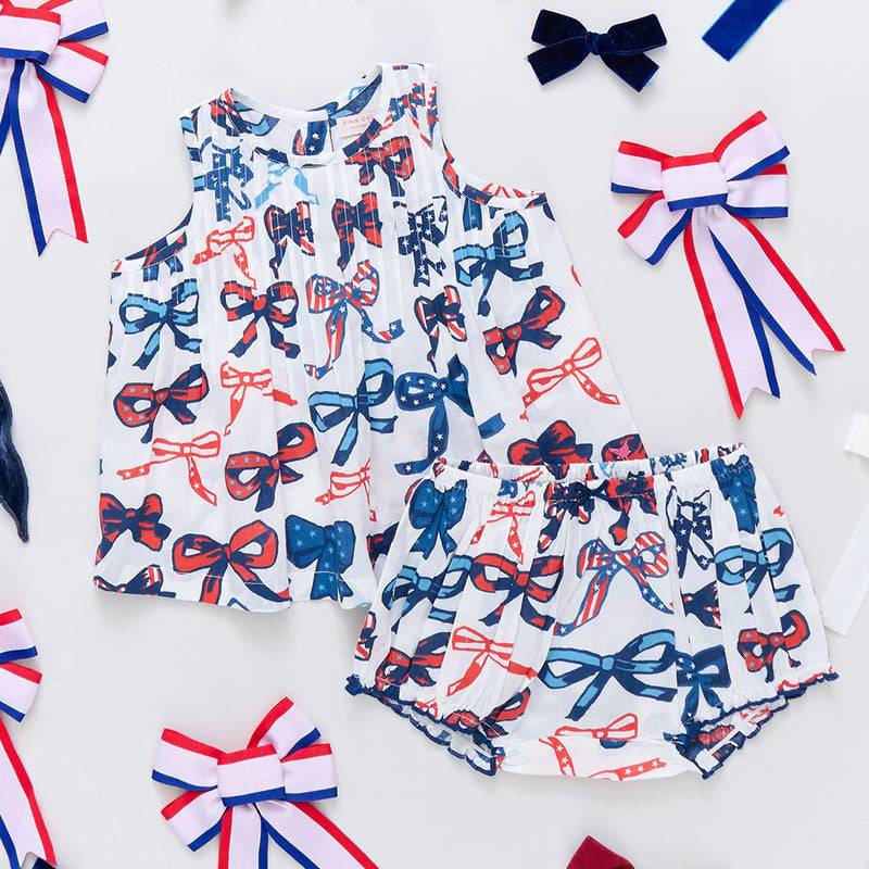 Pink Chicken Jaipur Set in Red, White & Bows